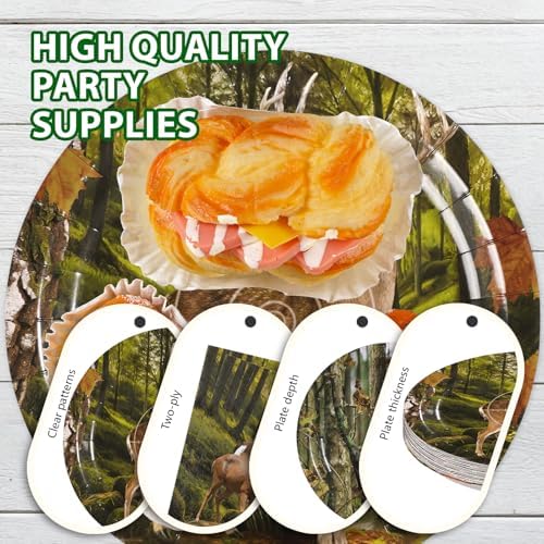 168Pcs Deer Hunting Party Decorations, Serves 24 - Image 3