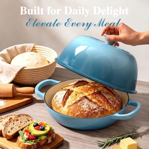 Umite Chef 6QT Enameled Cast Iron Dutch Oven Bread Baking Gift Set - Image 6