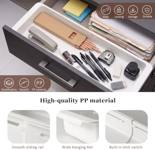 Deep Drawer Organizer, Adjustable Drawer Organizer, Suitable for Kitchens, Cosmetics, Daily Necessities, Barbecue Tools, Durable Plastic Material, Sliding Design, Convenient Storage. (Small* 2) - Image 7