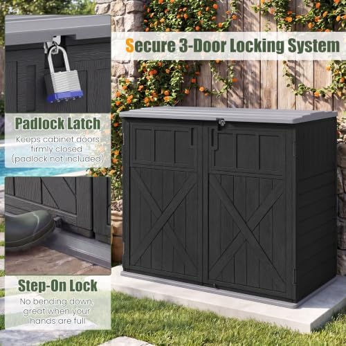 Tangkula 20 Cu.Ft Large Outdoor Storage Cabinet w/Adjustable Shelf - Image 6