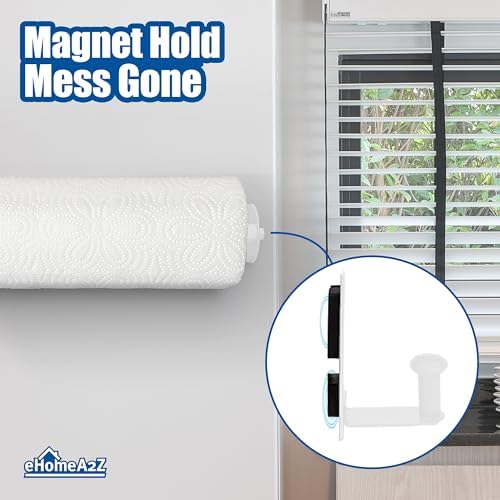 Magnetic Paper Towel Holder Heavy Duty Steel Refrigerator Kitchen Fridge Bar Grill BBQ RV (White, 1) - Image 6