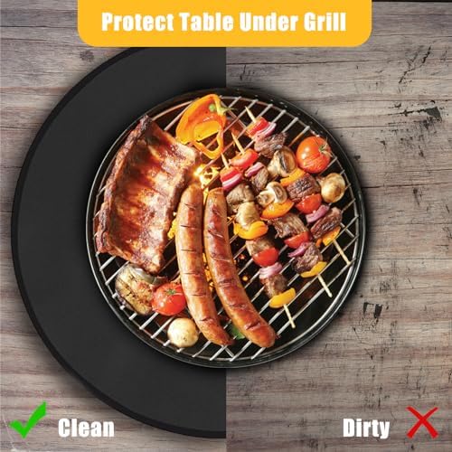 30" Round Grill Mat, Fire Pit Mat Fireproof Under Grill Oil-Proof Waterproof BBQ Pad for Outdoor Grill Accessories, Heat Resistant Protective Deck and Patio Fire Resistant Pad - Image 2