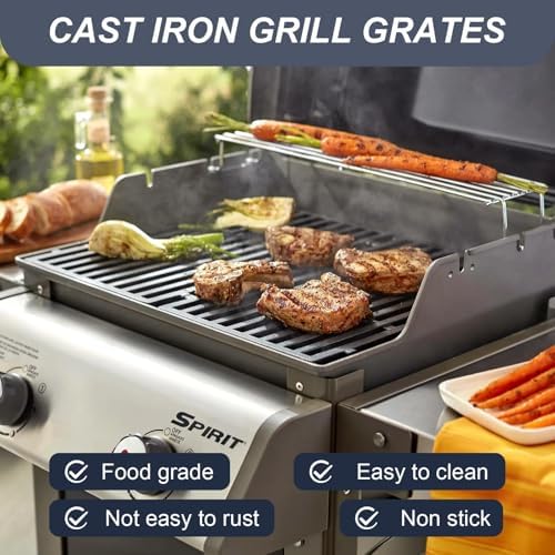 7637 Grill Parts for Weber Spirit E210, 17.5 Inch Grill Grates for Weber Spirit E210, E220, S210, S215 with Front Control,Replacement Parts for Weber Spirit 200 & GS4 Spirit II E210, Spirit II E220 - Image 6