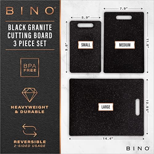 BINO Cutting Board - 3-Piece Chopping Boards | BPA-Free Plastic, Durable, Multipurpose, Dual-Sided, Dishwasher Safe, Easy to Clean | Charcuterie Accessories | Home & Kitchen Utensils - Image 2