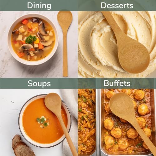 BambooMN 8" Reusable Bamboo Soup Spoon - 10 Units - Image 6