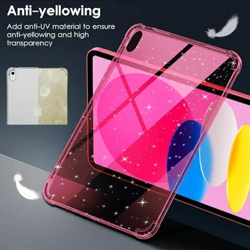 Clear Glitter Pink Case for iPad A16 11th/10th Gen 11/10.9" 2025/22 - Image 3