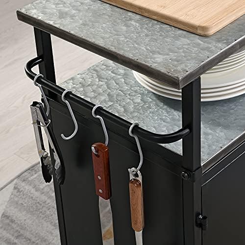 FirsTime & Co. New & Improved Black Davidson Outdoor Grilling Kitchen Cart Island, Portable Patio Table, Metal Food Prep Worktable, 31.5 in. x 35.25 in. - Image 6