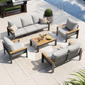 Aoxun Patio Furniture Set, Aluminum Outdoor Furniture with Oversized Seats by Aoxun