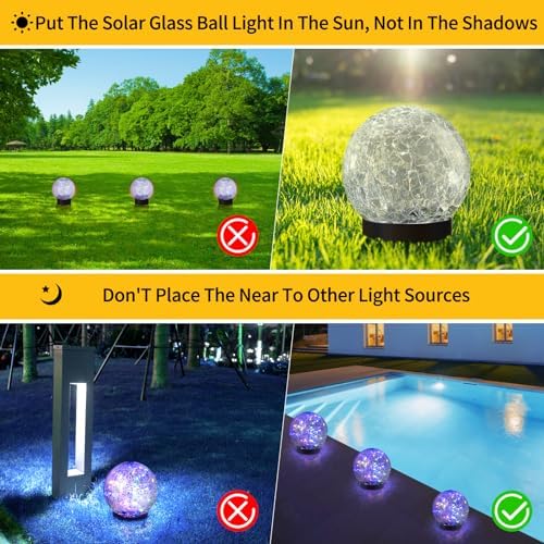 JKIMK Solar Globe Lights Outdoor Waterproof-Solar Balls for Garden - Image 2