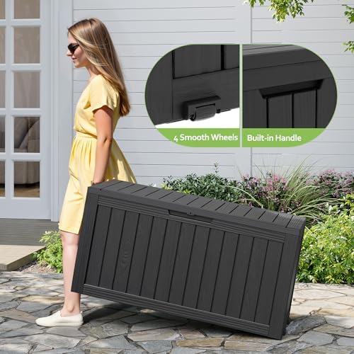 KAMABOKO Outdoor Storage Box, 82 Gallon Deck Box Outdoor Waterproof Patio - Image 3