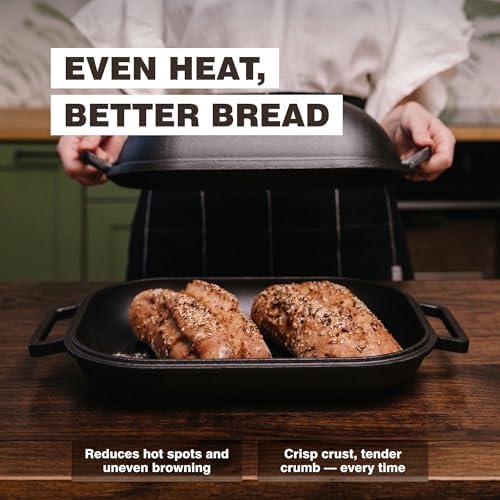 KUHA Cast Iron Bread Oven with Lid, Oval Dutch Oven for Sourdough Baking - Image 4