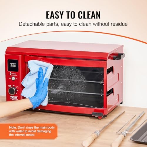 VEVOR Shawarma Grill Machine - 2 String Barbecue Capacity Chicken Shawarma Cooker Electric Broiler Gyro Rotisserie Oven Doner Kebab Grill for Home, Restaurant, Kitchen Parties - Image 6