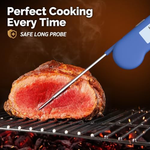 0.5 Sec Instant Read Meat Thermometer Digital for Outdoor Fryer, Blue - Image 6