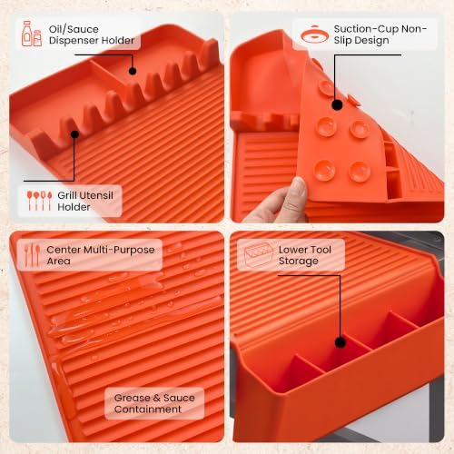 Silicone Grill Mat for Blackstone with Side-Shelf Tool Organizer - Image 3