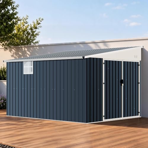 AMERLIFE 10x8 FT Lean-to Storage Shed with Lockable Door, Reinforced Frame by AMERLIFE
