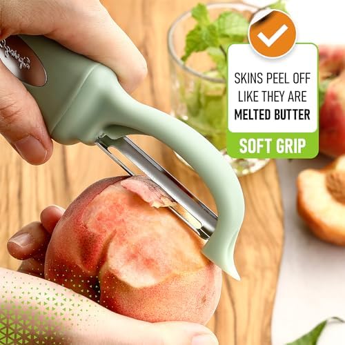 Spring Chef Swivel Vegetable Peeler with Ergonomic Handle, Pistachio - Image 6