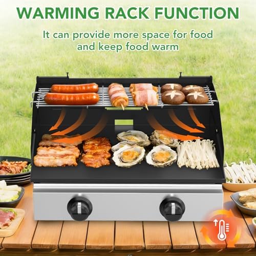 Universal Wind Guard and Warming Rack for 16"-22" Griddle (Rear Grease) - Image 3