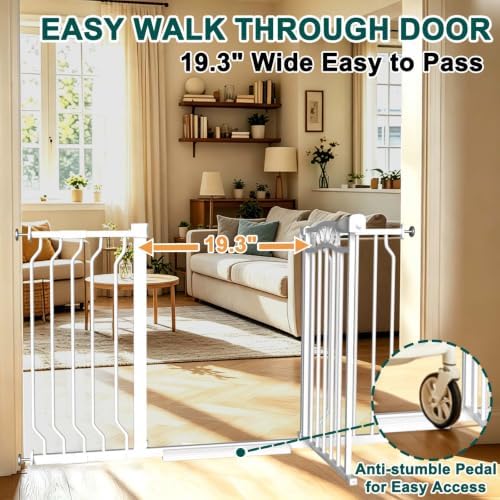 Fairy Baby 29.5"-33.8" Extra Wide Baby Gate Auto Close Dog Gate for Doorway - Image 4