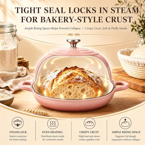 QuliMetal 5QT Enameled Cast Iron Dutch Oven for Sourdough Bread Baking - Image 3