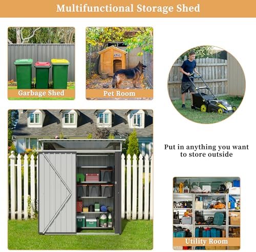 Vongrasig 5x3 FT Outdoor Storage Shed with Window & Lockable Door - Image 6