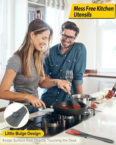 BUNDLEPRO Silicone Cooking Spoons for Nonstick Cookware, One-Piece, 2 Pack - Image 4