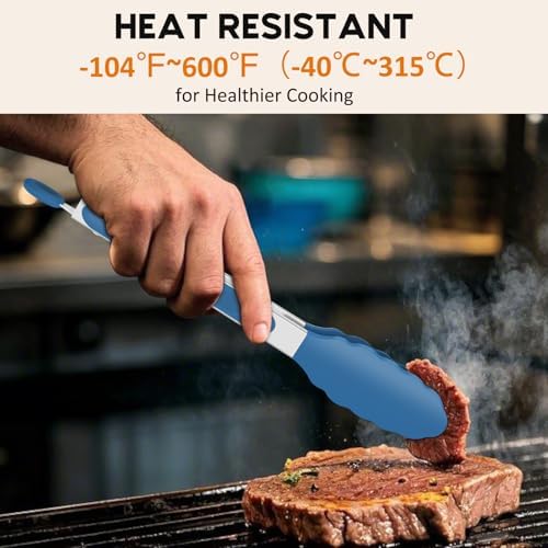 Silicone Tongs for Cooking Non-Stick Pans Grilling Air Fryer Salad - Image 6