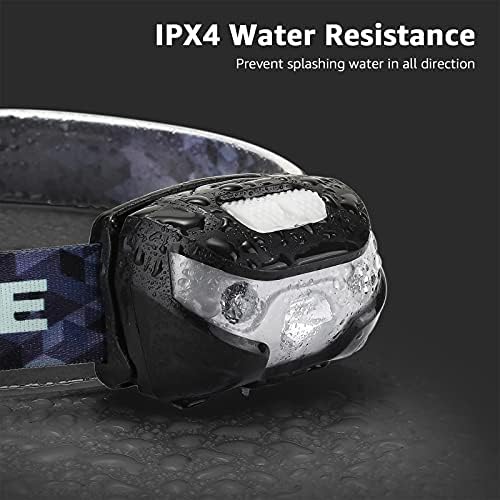 Lepro LED Headlamp Rechargeable IPX4 Waterproof Headlight 3 Pack - Black - Image 6