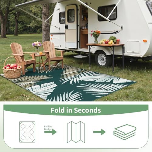 GENIMO Outdoor Rug, Waterproof Plastic Rugs for Patio, 6'x9' Lime Green - Image 7