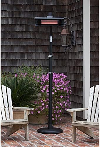 Fire Sense 02678 Telescoping Offset Pole Mounted Infrared Patio Heater With Wheels 1500 Watt Indoor Outdoor Powder Coated Steel Tip over Protection System Cover Included - Black - Image 2