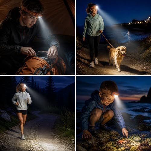 Lepro LED Headlamp Rechargeable IPX4 Waterproof Headlight 5 Modes - Orange - Image 6
