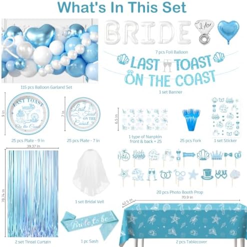 Last Toast on The Coast Bachelorette Decorations, All-in-1 set, 25 Guests - Image 2