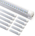 10-Pack 8ft LED Shop Light Fixture - 90W T8 Integrated LED Tube Light - 6500K 12000LM V-Shape Linkable - High Output - Clear Cover - Plug and Play - 270 Degree Lighting for Garage, Shop, Barn by Phiwicsh