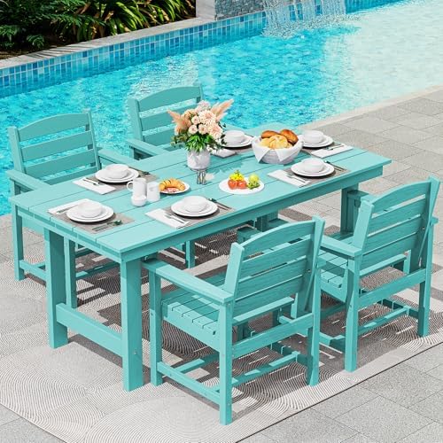 SERWALL Patio Dining Chair Set of 2,All Weather HDPE Dining Chair, Aruba - Image 5