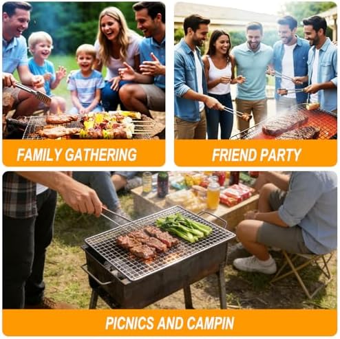 Grill Topper,3 PCS BBQ Grill Mesh Mat,14×10 Inch Mesh Baking Tray,Baking Rack Replacement Pad for Outdoor Barbecue, Camping & Picnics - Image 6
