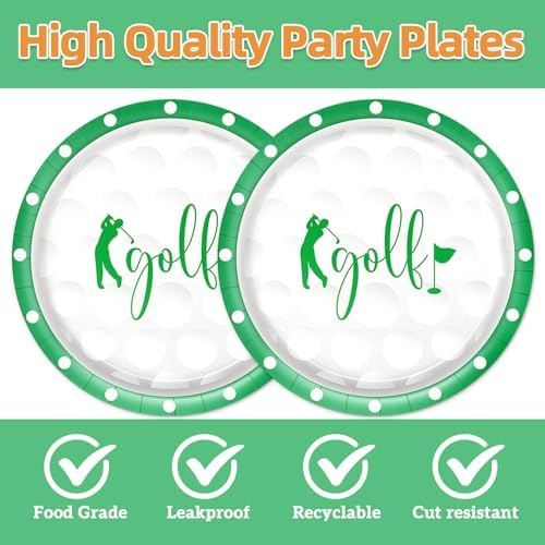 40pcs Golf Themed Birthday Party Supplies Golf Paper Plates and Napkins - Image 3
