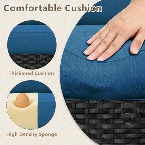 LOUVIXA 7 Piece Outdoor Patio Furniture Set, Outdoor Sectional Sofa, Wicker Rattan Patio Furniture, Patio Conversation Set with Coffee Table & Cushions - Image 7