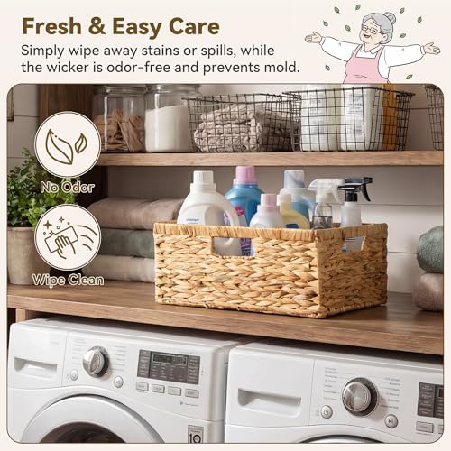 GRANNY SAYS Wicker Baskets with Handle, Large Wicker Storage Baskets, 1Pack - Image 4