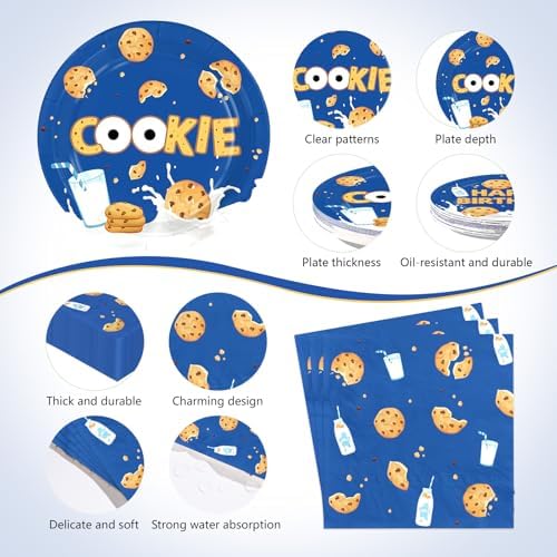 170Pcs Milk and Cookies Birthday Party Decorations for Kids, Serves 24 - Image 3