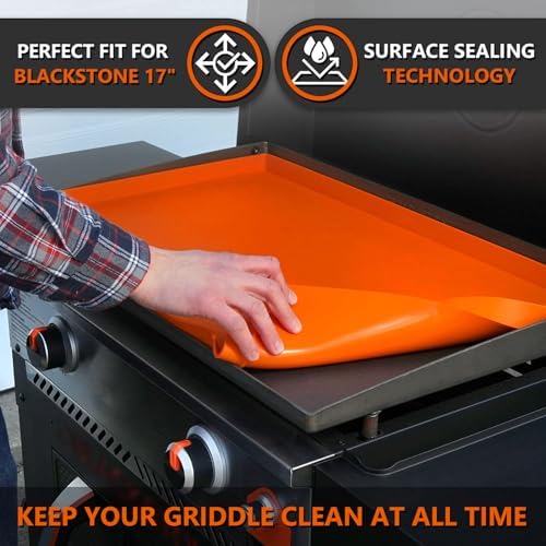 17" Silicone Griddle Mat for Blackstone 17 Inch Grill, Heavy Duty Food Grade Silicone Griddle Cover, Protect Your Grill from Dirt & Rust All Year Round - Image 2
