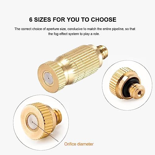 20pcs High Pressure Atomizer Nozzle Brass Misting Nozzles for Outdoor Cooling System, Landscaping, Greenhouse Irrigation, Air Humidification, Anti-Drip Fogging Spray Head(0.008"/0.2mm) - Image 5