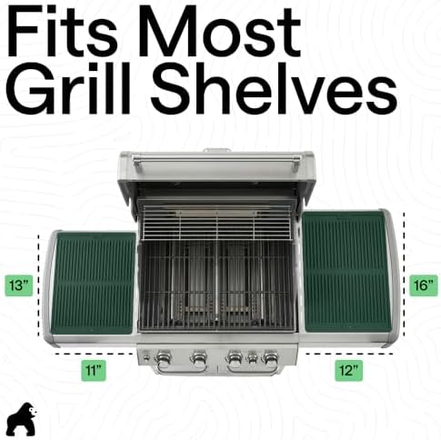 GORILLA GRIP Silicone Grill Mat, Heat Resistant Up to 550F, 13x11, Green - Image 6