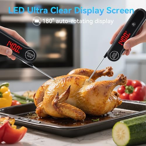 0.3s Instant Read Meat Thermometer, IP67 Waterproof (Black) - Image 3