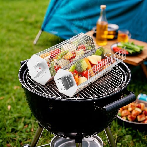 Grill Baskets Set, 2 PCS Stainless Steel Grill Baskets - Image 6