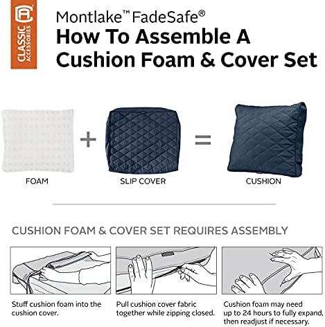 Classic Accessories Montlake® FadeSafe® Patio Lounge Chair/Loveseat Back Cushion, 25 x 15 x 4 Inch, Antique Beige - Image 5
