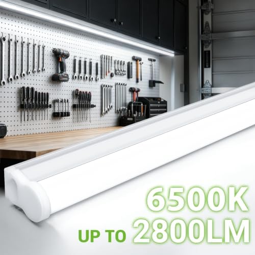(6 Pack) 4FT T5 PRO LED Shop Lights, 2800LM 6500K Bright White LED Integrated Fixture, 20W Linkable Garage Light, Ceiling and Cabinet Light with ON/Off Switch, Workshop, Basement - Image 3