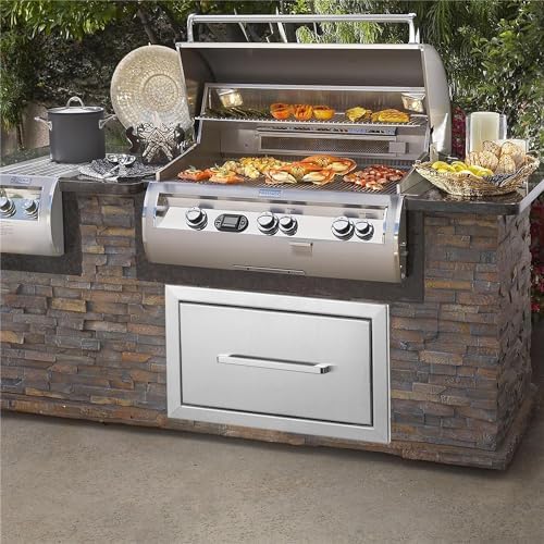 Outdoor Kitchen Drawers Stainless Steel, Flush Mount BBQ Island Built-in Drawer Weatherproof for Outdoor Kitchen Island and Grill Station (14W8.5H23D) - Image 2