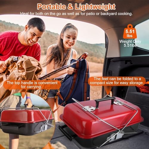 Portable Charcoal Grill for Outdoor Cooking Small Tabletop BBQ Grill - Image 5