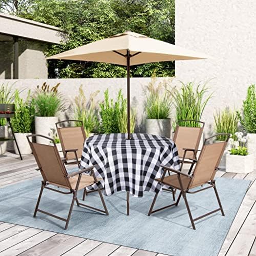 EHouseHome Outdoor and Indoor 70inch Round Tablecloth with Umbrella Hole and Zipper, Waterproof Zippered Patio Table Cloths, Spring/Summer Table Covers for Backyard Circular Table/BBQs/Picnic - Image 4