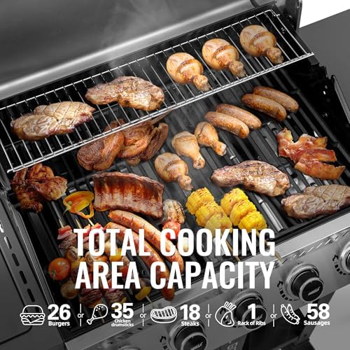 Royal Gourmet GA5406TS 5-Burner Gas Grill with Side Burner and Sear Burner - Image 4