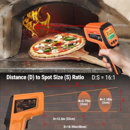 TempPro TempScan Infrared Thermometer Gun with 2 Laser for Pizza Oven Grill - Image 4